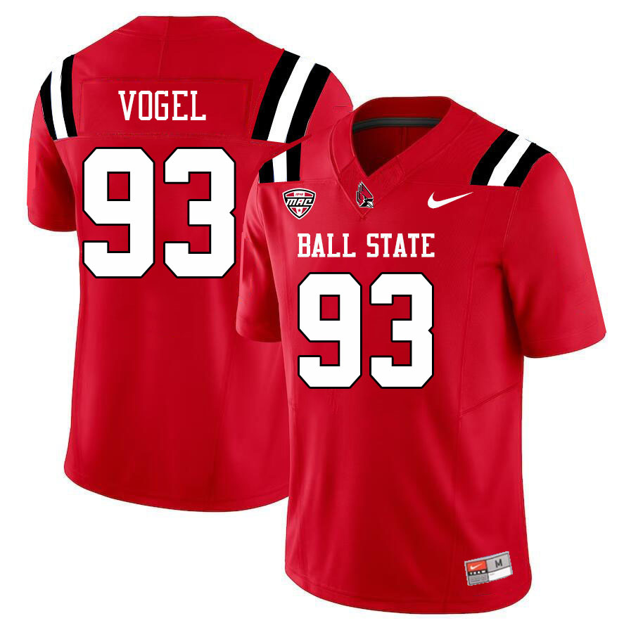 Ball State Cardinals #93 Caleb Vogel College Football Jerseys Stitched Sale-Cardinal
